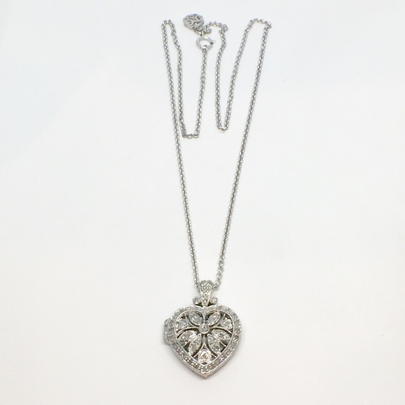 Sterling Silver Diamond Heart Locket - Picture 2 of 5